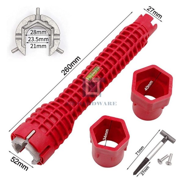8 IN 1 Wrench Faucet Sink Installer Multi Tool Plumbers Water Pipe Tap Nut Spanner
