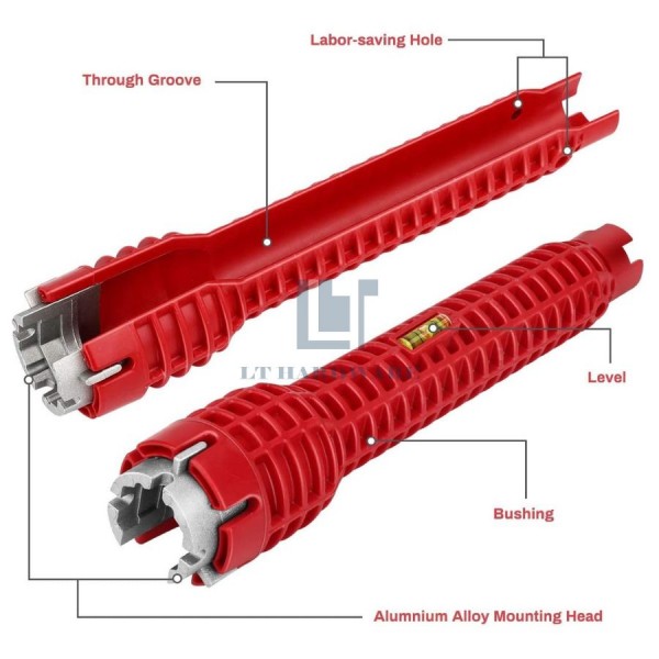 8 IN 1 Wrench Faucet Sink Installer Multi Tool Plumbers Water Pipe Tap Nut Spanner