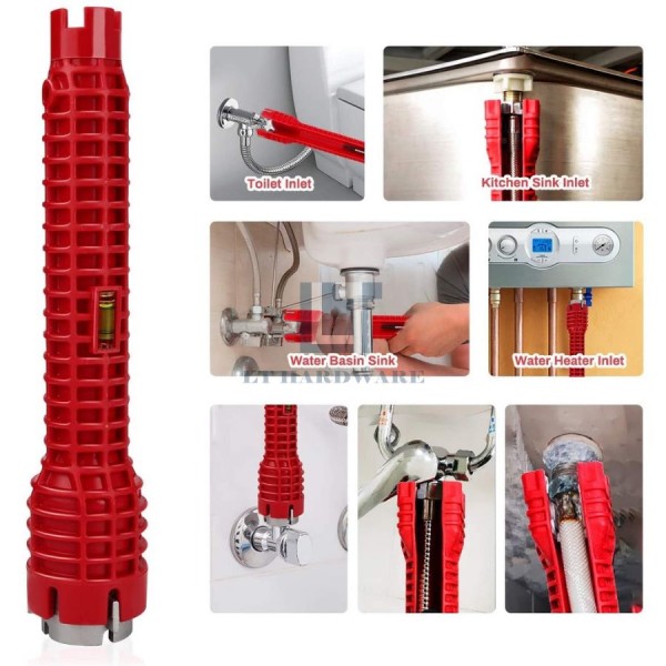 8 IN 1 Wrench Faucet Sink Installer Multi Tool Plumbers Water Pipe Tap Nut Spanner