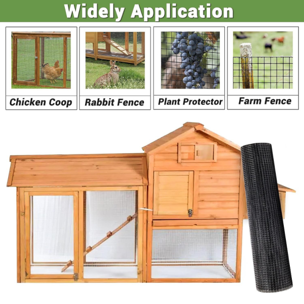3" x 50" PVC Coated Welded Mesh 19 Gauge Wire Fencing Galvanized Welding Garden Fence Roll Square